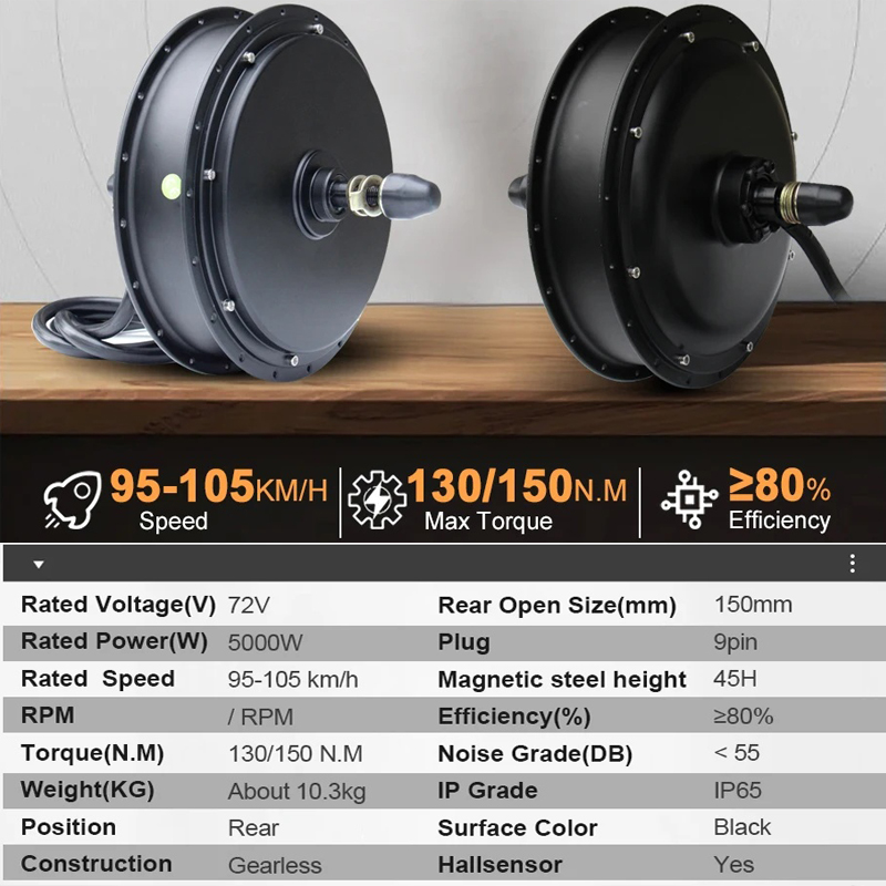 New MTX39 72V 5000W EBike Conv - 72V 5000W Hub Motor Kit recension och pris