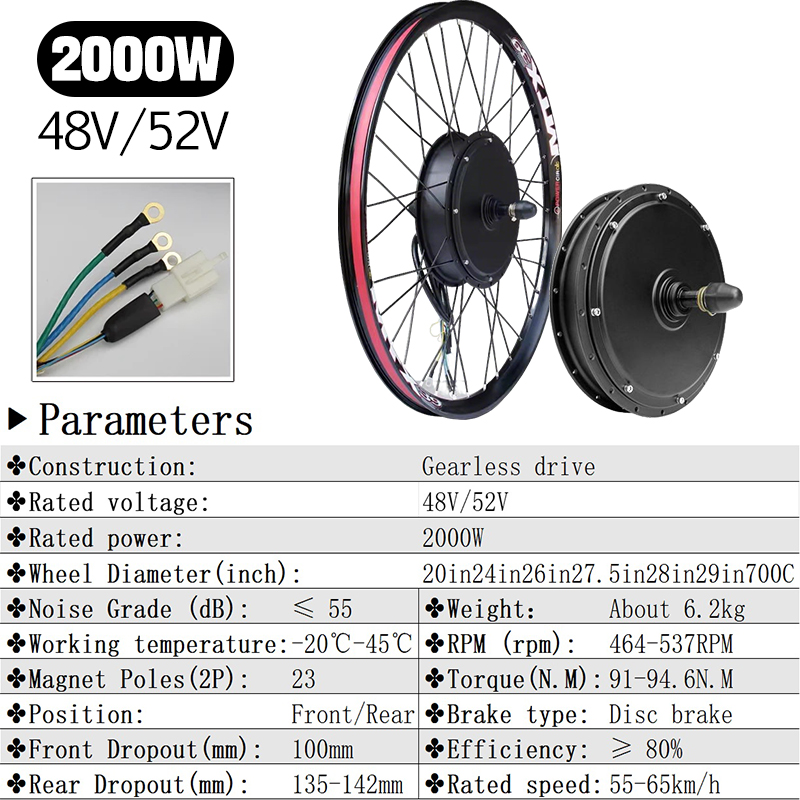 MTX Brand 48V52V 2000W Electri - 72V 5000W Hub Motor Kit recension och pris