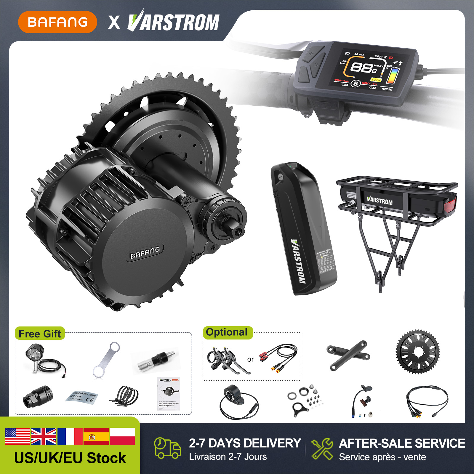 [US Stock]Bafang 48V Mid Drive - Bafang Bbshd 1000W Conversion Kit recension och pris
